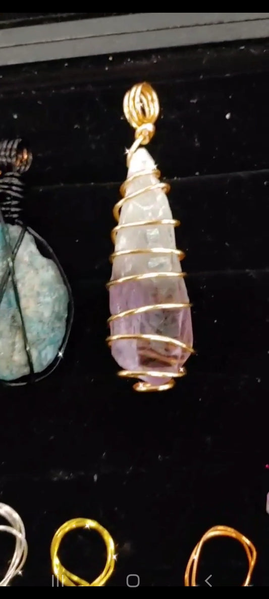 Crystal Wrap Pendant (Single-Spiral style)